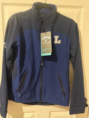 Callaway Men's Navy and Dark Blue Waterproof Jacket